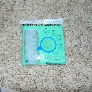 Womens Face Shield Mask Aqua Blue Neck Wrap Gaiter Headband Microfiber UPF30